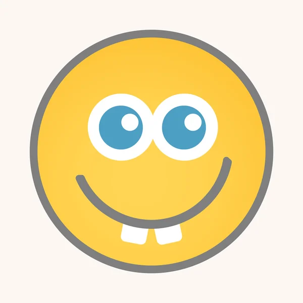 Goofy - Cartoon Smiley Vector Face — Stockvector