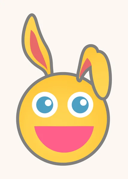 Bunny - Cartoon Smiley Vector Face — Stock Vector