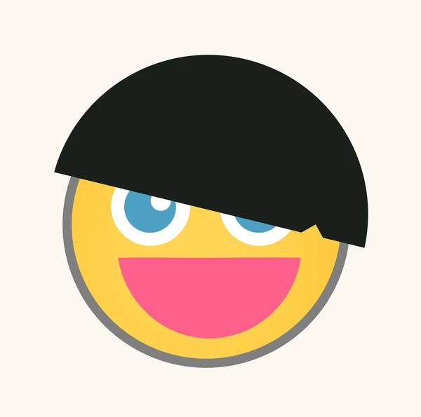 Cool Hairstyle - Cartoon Smiley Vector Face — Stockvector