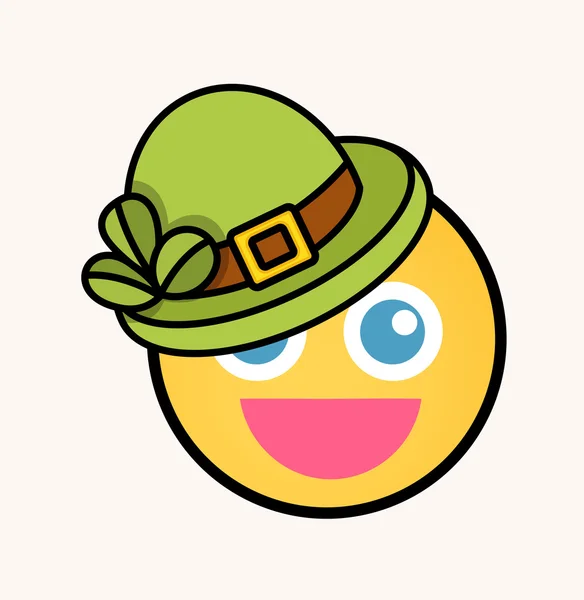 Cute Leprechaun - Cartoon Smiley Vector Face — Stock Vector