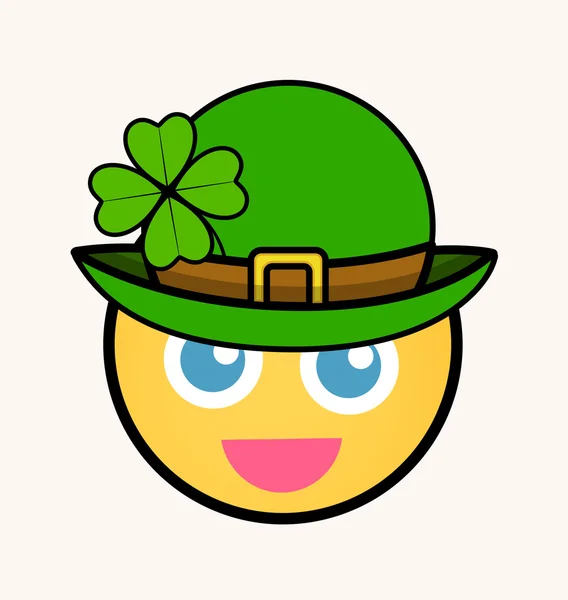 Patrick's Day Leprechaun - Cartoon Smiley Vector Face — Stock Vector