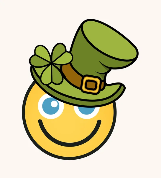 Leprechaun feliz - Cara de Vector sonriente de dibujos animados — Vector de stock