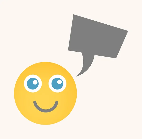 Cute Chat - Cartoon Smiley Vector Face — 图库矢量图片