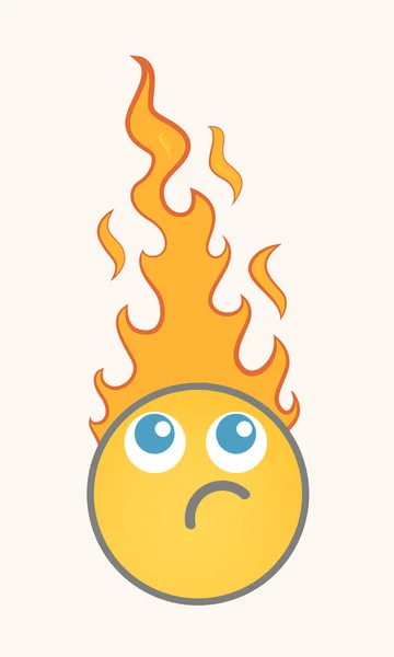 Burning - Cartoon Smiley Vector Face — 图库矢量图片