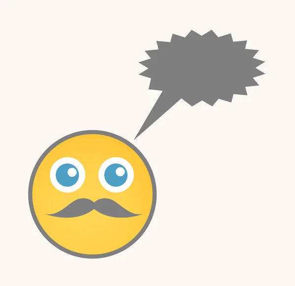Chatting - Cartoon Smiley Vector Face — Stock Vector