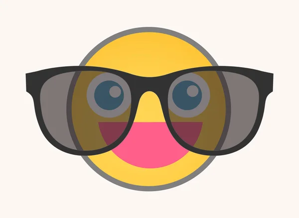 Goggles - Cartoon Smiley Vector Face — Stockvector