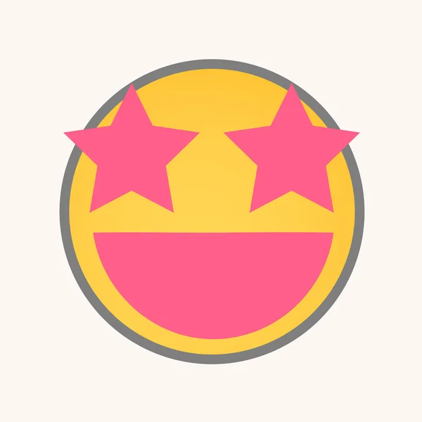 Star Eyes - Cartoon Smiley Vector Face — ストックベクタ