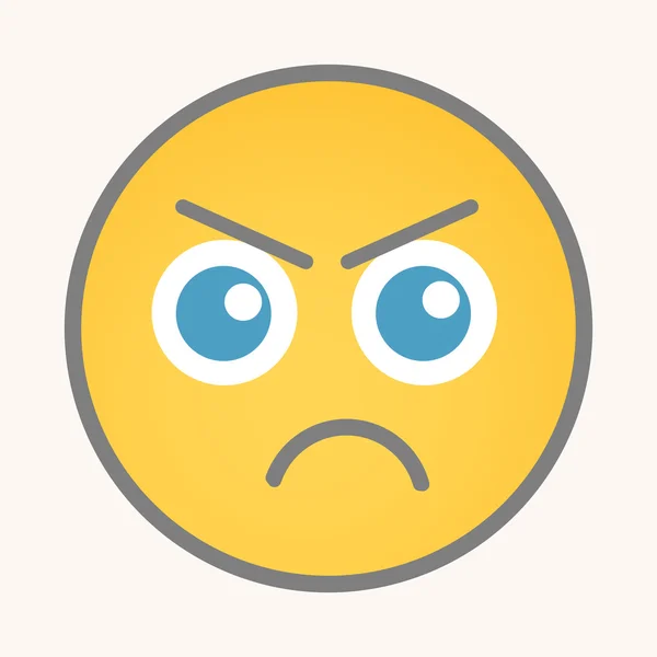 Angry - Cartoon Smiley Vector Face — 스톡 벡터
