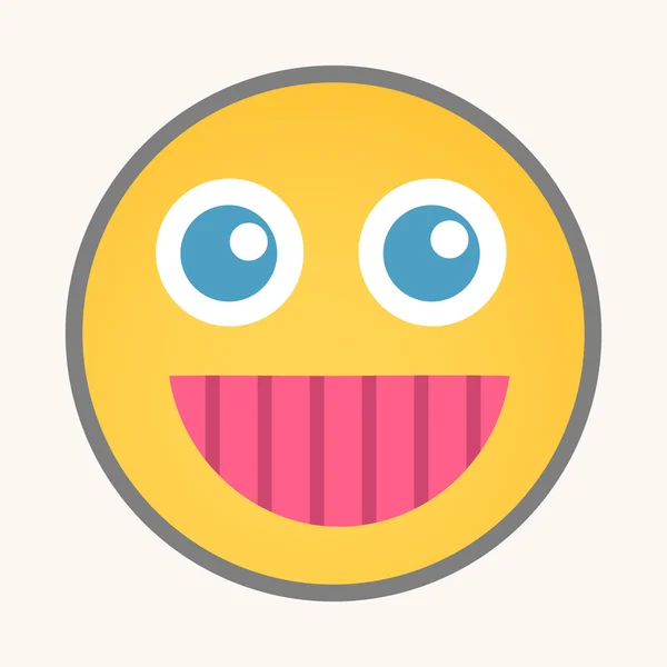 Cheerful Smile - Cartoon Smiley Vector Face — Wektor stockowy