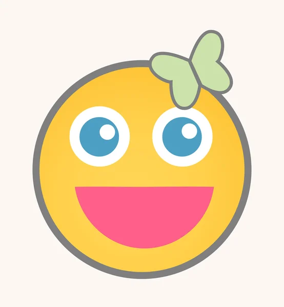 Alegre - Cara vectorial sonriente de dibujos animados — Vector de stock