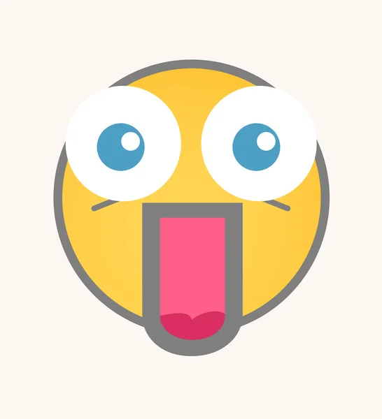 Surprised - Cartoon Smiley Vector Face — Stockvector