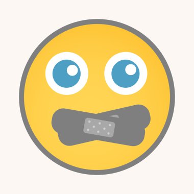 Silence - Cartoon Smiley Vector Face