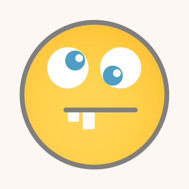 Crossed Eyes - Cartoon Smiley Vector Face