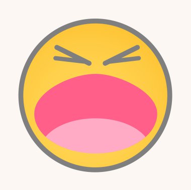 Screaming - Cartoon Smiley Vector Face