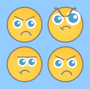 Angry Smiley Vector Set