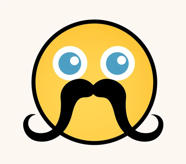 Funny Retro - Cartoon Smiley Vector Face — Stock vektor