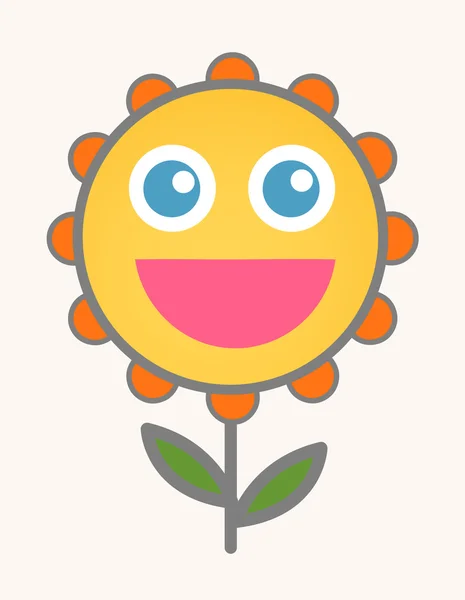 Happiness - Cartoon Smiley Vector Face — Διανυσματικό Αρχείο