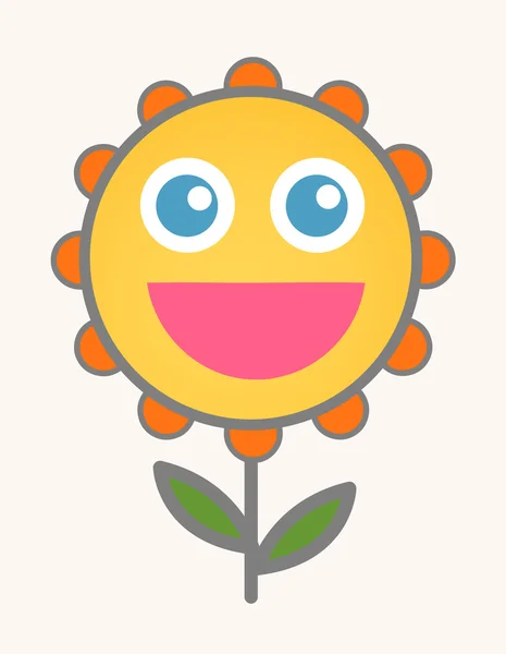 Bonheur - Cartoon Smiley Vector Face — Image vectorielle