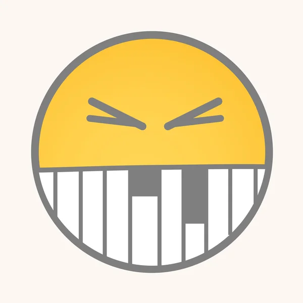 Раздражение - Cartoon Smiley Vector Face — стоковый вектор