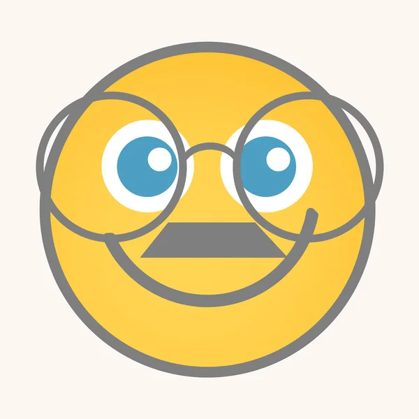 Bookworm - Cartoon Smiley Vector Face — Διανυσματικό Αρχείο