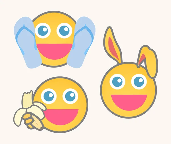 Joyful Cartoon Smiley Set — Stockový vektor