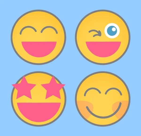 Muito feliz Smiley Set —  Vetores de Stock