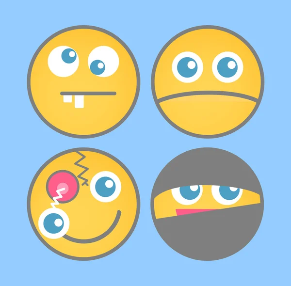 Vários desenhos animados Emoticons Vector —  Vetores de Stock