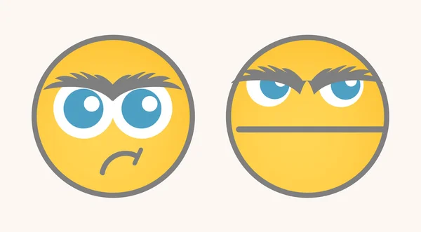 Disappointed Cartoon Smiley Vector Set — ストックベクタ
