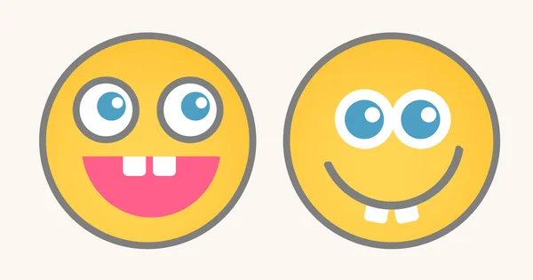 Funny Cartoon Smiley Set — Stock Vector