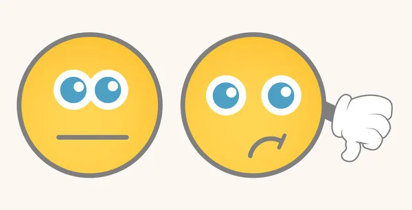 Unhappy Smiley Vector Set — Stock vektor