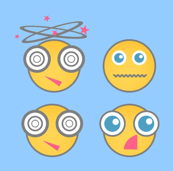 Shocked Smiley Vector Set — ストックベクタ