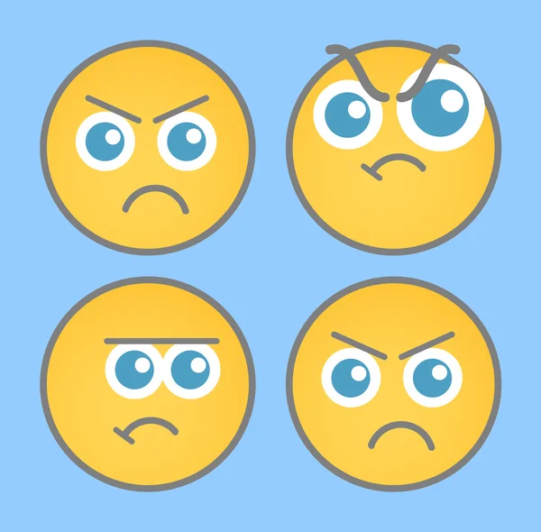 Angry Smiley Vector Set — стоковий вектор