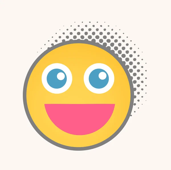 Smile - Cartoon Smiley Vector Face — Stock Vector