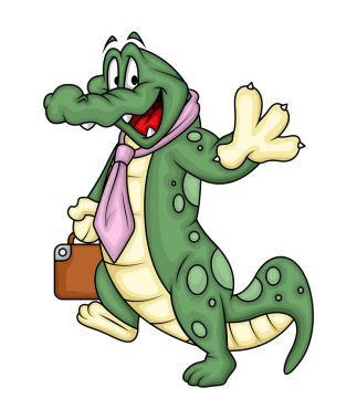 Cartoon Businessman Crocodile