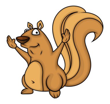 Cartoon Squirrel Gesture