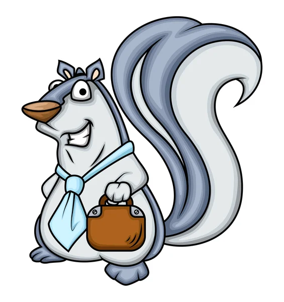 Cartoon Squirrel Businessman Character — Stock Vector