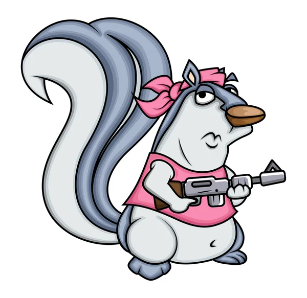 Soldier Squirrel Character — Stok Vektör