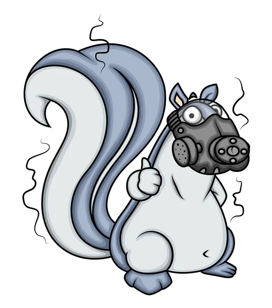 Cartoon Squirrel Having Gas Mask — Stock Vector