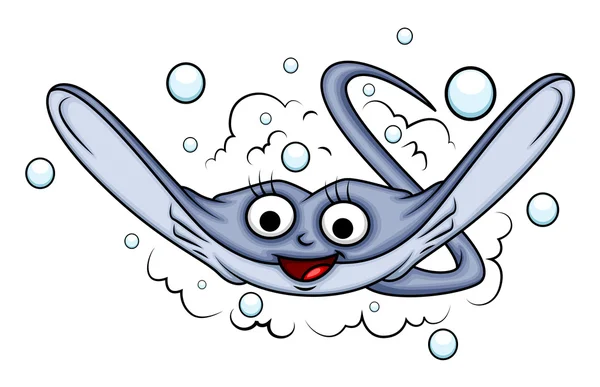 Joyful Cartoon Stingray Fish — Stok Vektör