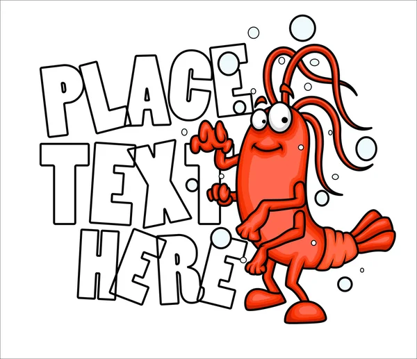 Cartoon Crayfish - Advertisement Banner - Stok Vektor