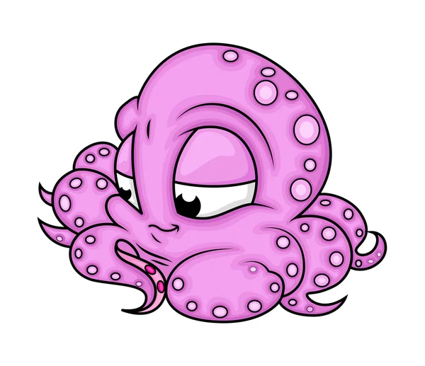 Cute Innocent Octopus Character — 图库矢量图片