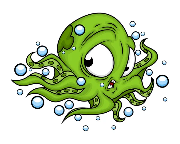 害怕的章鱼 — 图库矢量图片