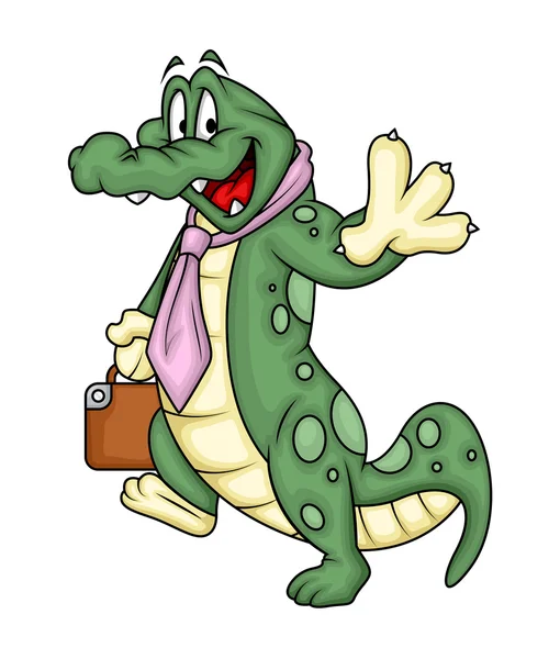 Cartoon Businessman Crocodile — Stock vektor