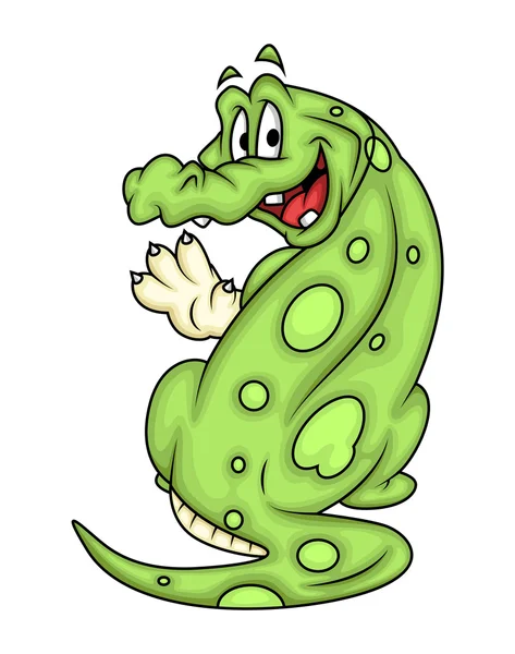 Joyful Cartoon Crocodile — Stok Vektör