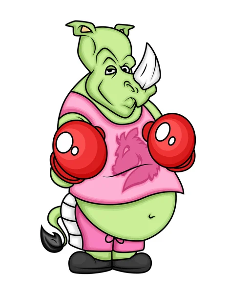 Boxer Rhinocéros — Image vectorielle