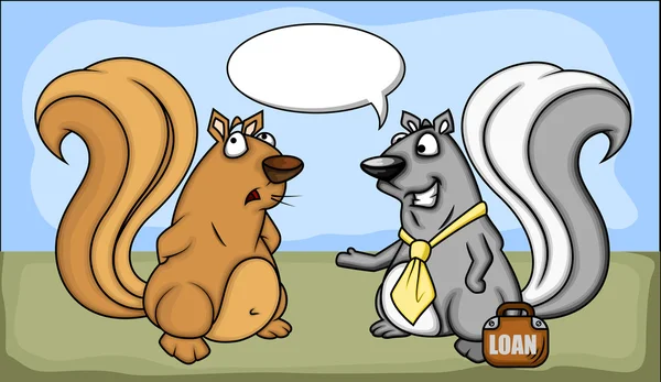 Business Dealing - Cartoon Squirrel — Stockový vektor