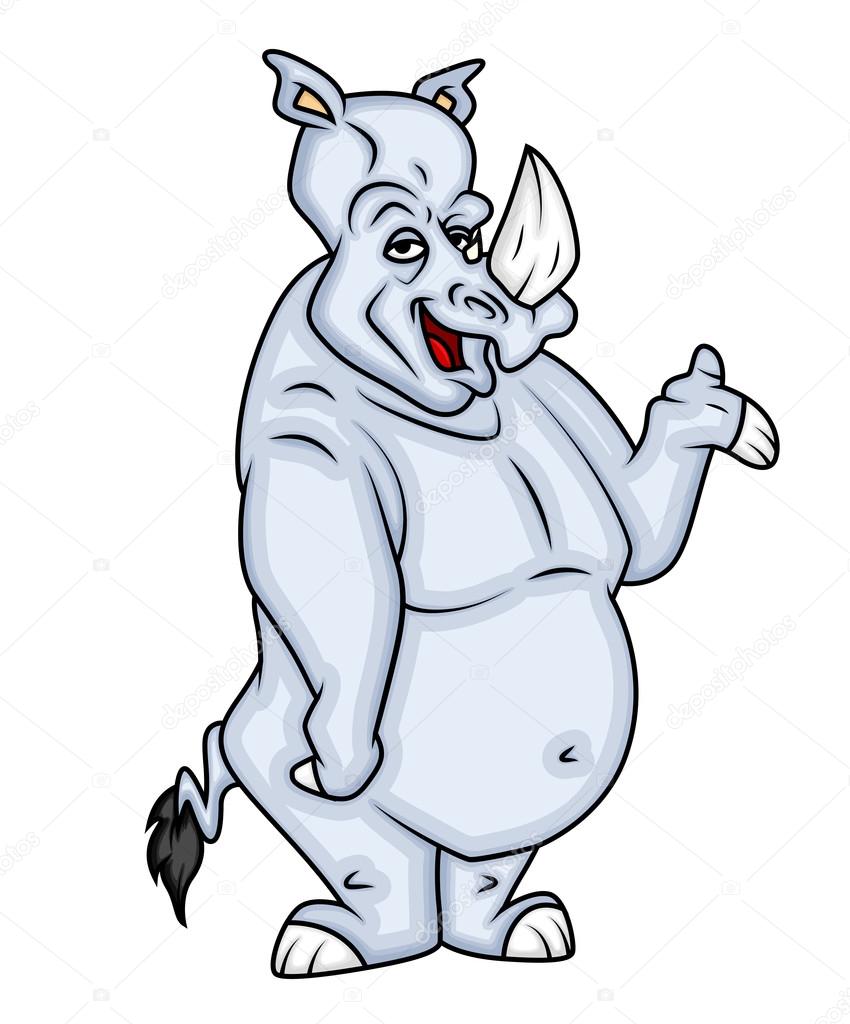 Happy Rhino Presenting Stock Vector Image by ©baavli #77098669