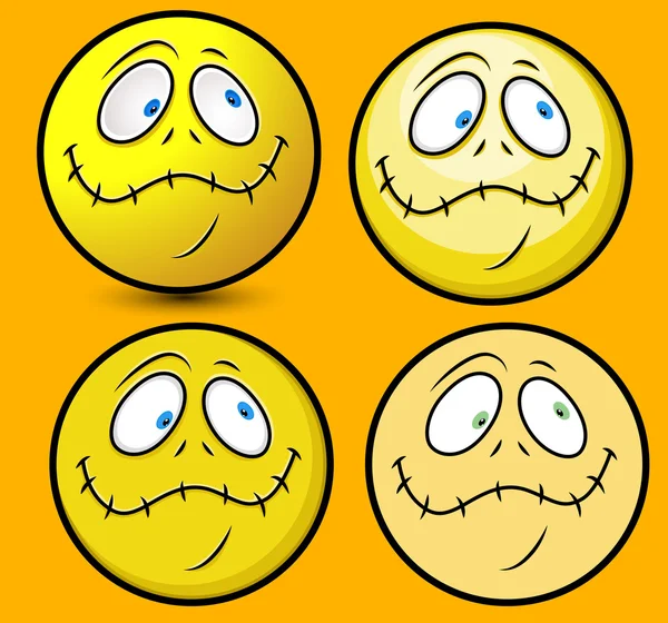 Dudak dikişli yüz smiley emoji — Stok Vektör