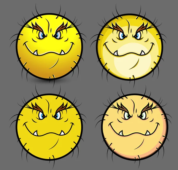 Emoticones idiotas no civilizados — Vector de stock