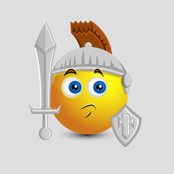 Cute Knight asker Emoji Emoji Smiley ifade — Stok Vektör